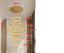 Axyaa Crystal Chandelier Stair Pendant Living Room Lighting Modern Interior Light