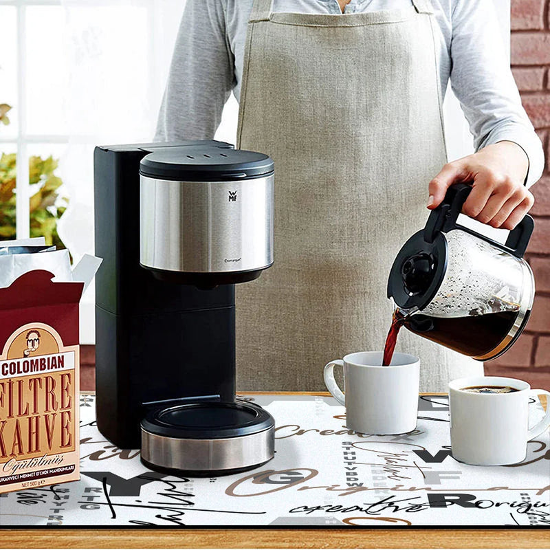 Axyaa Artistic Drying Mat for Kitchen Counter, Non-Slip Absorbent Placemat