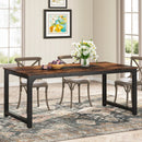 Axyaa Industrial Dining Table for 6-8 Person with Metal Frame