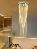 Axyaa Modern Crystal Rotating Chandelier for Duplexes and Lofts