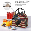 Axyaa American Flag Eagle Lunch Bag: Insulated Thermal Cooler Tote with Shoulder Strap
