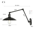 Axyaa Retro Black Wall Lamp with Switch for Living Room and Corridor