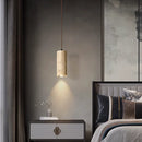 Axyaa Yellow Cave Stone Pendant Light: Wabi Sabi Style Tube Lamp