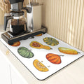Axyaa Cute Turkey Pumpkin Kitchen Coasters Absorbent Non-Slip Thanksgiving Mat