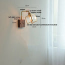Axyaa Clear Glass LED Wall Light Fixture Walnut Bedside Lamp