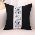 Axyaa Blue White Porcelain Chinoiserie Pillow Cover Chinese Style Linen Living Bedroom