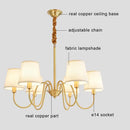 Axyaa Copper Chandelier - Retro American Modern LED Pendant Lamp for Home Decor