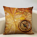 Nautical Compass Cushion Cover for Home, Office, Cafe & Car Decor - Axyaa Brand