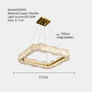 Axyaa Marble Pendant Lights: Modern Luxury LED Chandelier Circle Ring Indoor Lamp