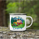 Axyaa Mountain Handle Camping Mug - Adventure Begin Enamel Cup for Camper Lovers