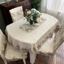 Axyaa Oval Macrame Lace Tablecloth for Dining Wedding Kitchen Party Decor