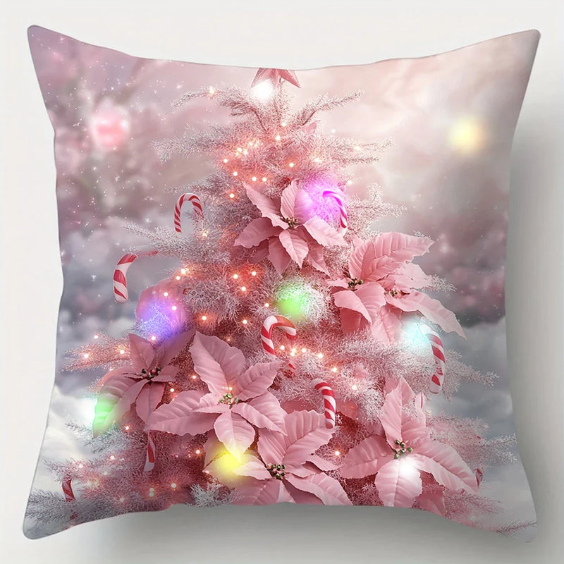 Axyaa LED Christmas Pillowcase with Garland Color Ball Pattern