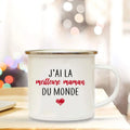 Axyaa Best Mom French Enamel Mug -  Creative Coffee Cup Gift