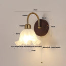 Axyaa Glass LED Wall Light with Pull Chain Switch for Bedroom Hallway