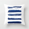 Geometric Blue Ink Flower Pillowcase for Stylish Home Decor by Axyaa