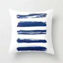Geometric Blue Ink Flower Pillowcase for Stylish Home Decor by Axyaa