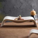 Axyaa White Ceramic Pillow Plate Dessert Sushi Specialty Tableware