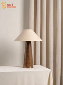 Axyaa Solid Wood Table Lamp LED E27 Modern Desk Light for Living Room & Bedroom