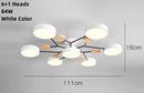Axyaa Wood Iron Art Chandelier for Modern LED Ceiling Light in Living Room