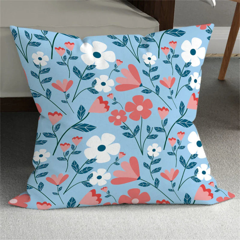Axyaa Small Daisy Leaves Cushion Cover - Home Decor Pillowcases