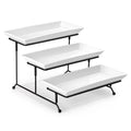 Axyaa 3-Tier Porcelain Serving Platter with Folding Stand