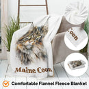 Axyaa Maine Coon Cat Lightweight Flannel Fleece Blanket