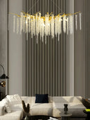 Axyaa Modern Luxury Crystal Chandelier LED Pendant Lights Glass Lighting