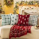 Axyaa Christmas Tree Chenille Pillow Cover - Double-Sided Festive Jacquard Design