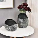 Axyaa Ceramic Abstract Art Floral Vase Set