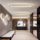 Axyaa Oval LED Ceiling Light for Bedroom Porch Living Room: 40/60/80cm Black