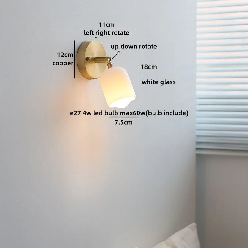 Axyaa Walnut Wood Glass Wall Lamp - Spherical Indoor Light for Living Room, Bathroom & Stairs