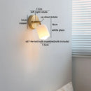 Axyaa LED Wall Light Fixture White Glass Wood Rotate Indoor Up Down Lamp