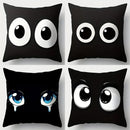 Axyaa Black Expression Pillowcase Set of 4, 17.7" - Home Sofa Decoration