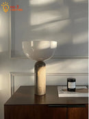 Axyaa Marble Mushroom Table Lamp LED Minimalist Modern Light for Home Decor