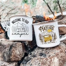 Axyaa Enamel Camping Coffee Handle Cup Nature Hiking Water Tea Mug