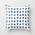 Blue Marble Geometric Cushion Cover 45x45cm for Home & Office Decor by Axyaa