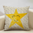 Axyaa Mustard Yellow Letter Style Cushion Cover 45x45cm Home Cafe Decor