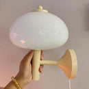 Axya White Glass Mushroom LED Wall Lamp for Modern Bedroom Living Room Decor