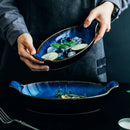 Axyaa Boat-Shaped Ceramic Fish Bowl for Baking, Cheese, and Serving