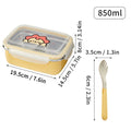 Axyaa Stainless Steel Divided Lunch Box with Spoon - Leak-proof Bento Container