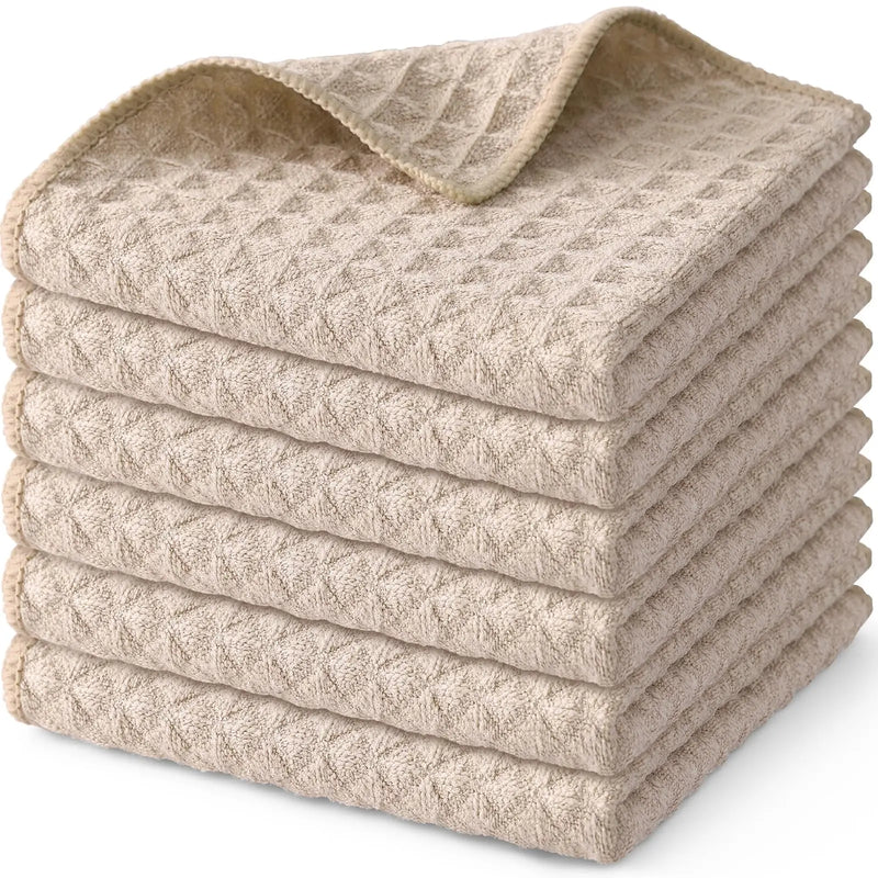 Axyaa Microfiber Waffle Kitchen Towels - Ultra Absorbent Cleaning Rags