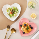 Axyaa Ceramic Love Plate Set - Snack, Jewelry, Cake, Fruit, Peach Heart
