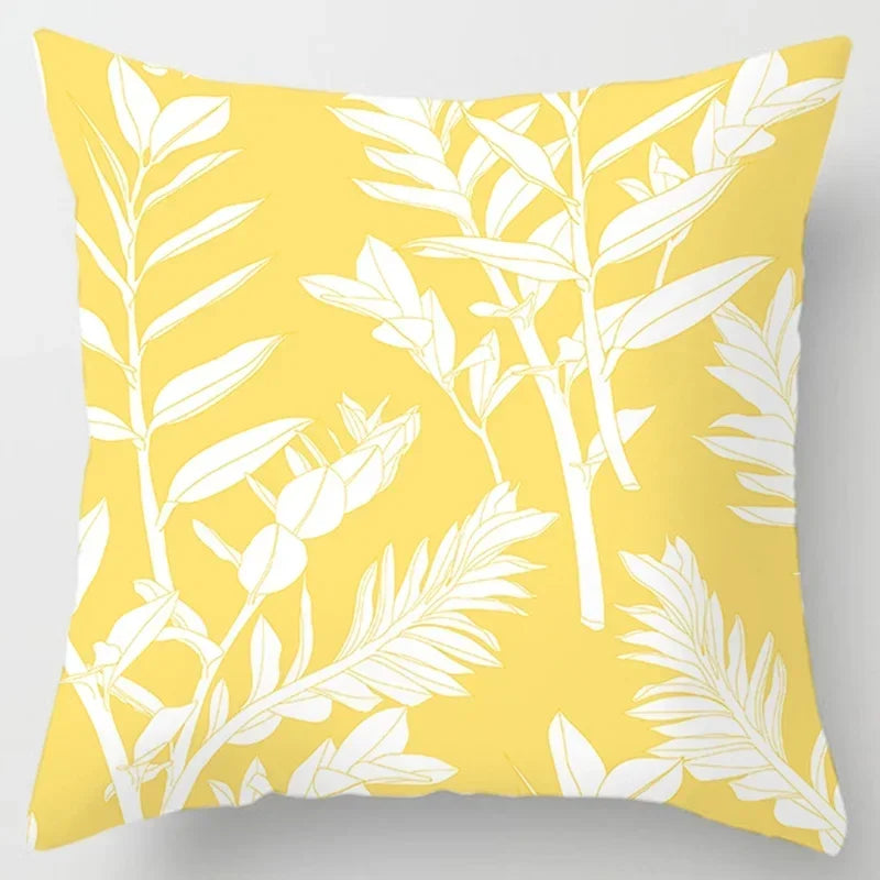 Axyaa Yellow Flower Pillowcase for Home Sofa Lumbar Cushion