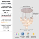 Axyaa French Glass Chandelier Cream Luxe Staircase Lamp