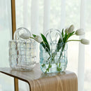 Axyaa Clear Glass Vase Handbag for Floral Arrangements & Home Decor