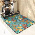 Butterfly Print Table Mat Coaster Set by Axyaa: Kitchen Accessories Absorbent Drying Mat