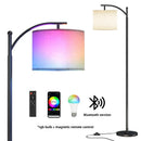Axyaa LED Linen Lampshade Floor Lamp RGB Dimmable Vintage Vertical Loft Light