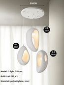 Axyaa White Wabi Sabi E27 LED Pendant Chandelier for Nordic Home Decor