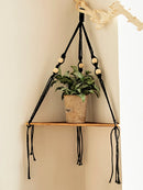Axyaa Triangle Wood Wall Shelf Boho Decor Stand for Living Room Bedroom