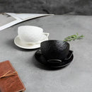Axyaa Rock Pattern Ceramic Latte Coffee Mug Set with Round Saucer